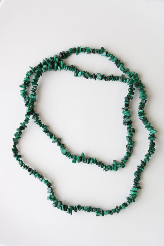 Green Beaded Long Necklace