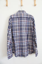NEW Robert Graham Waldoff Blue Plaid & Paisley Button Down Shirt | XL