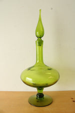 Blenko Wayne Husted Footed Green Glass Decanter