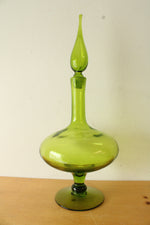 Blenko Wayne Husted Footed Green Glass Decanter