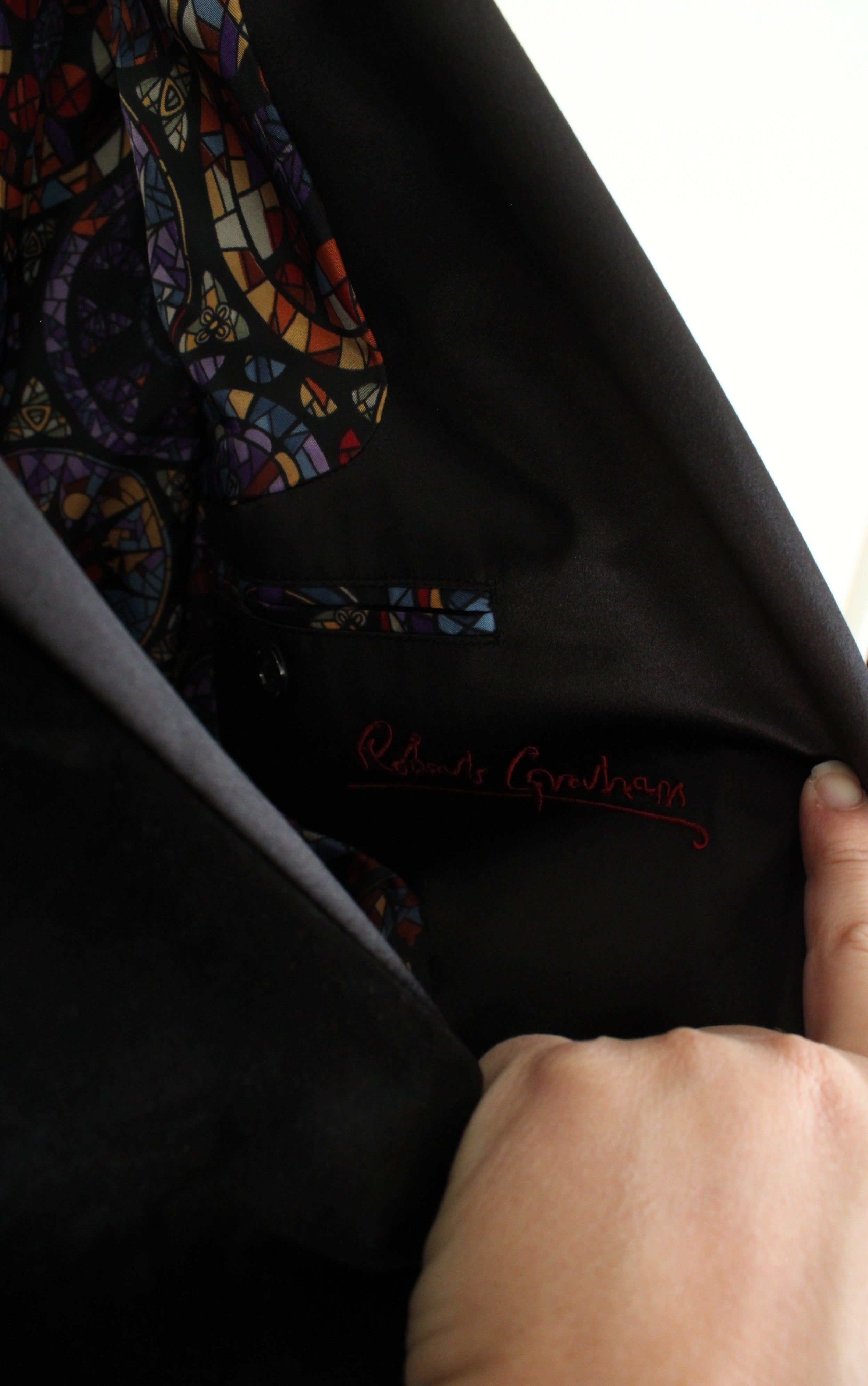 Robert Graham Black Cotton Velvet Blazer | 42