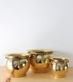 Rope Design Made In India Solid Brass Planters | Set Of 3