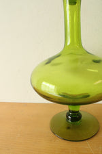 Blenko Wayne Husted Footed Green Glass Decanter