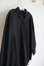 NEW Lysse Black 1/4 Button Down Black Top | L