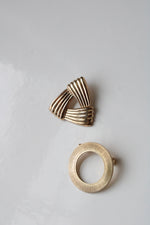 Gold Finish Circle & Triangle Pin