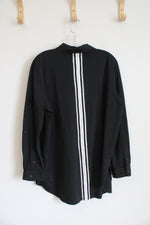 NEW Lysse Black 1/4 Button Down Black Top | L