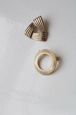 Gold Finish Circle & Triangle Pin