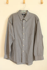 Chaps Gray Mini Plaid LS Button-down Shirt | XL