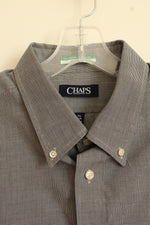 Chaps Gray Mini Plaid LS Button-down Shirt | XL