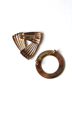 Gold Finish Circle & Triangle Pin