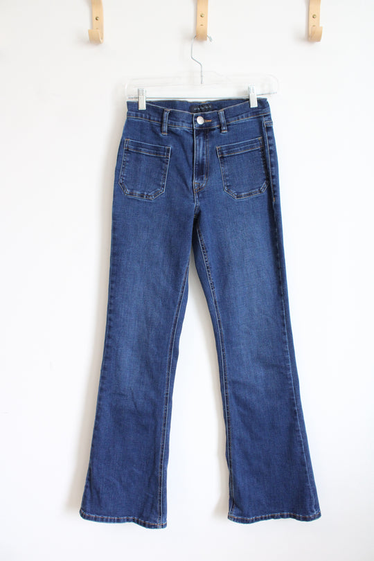 Aeropostale High Rise Flare Patch Pocket Jeans | 4 Reg
