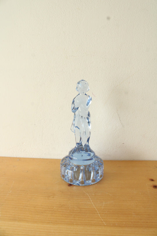 Vintage Cambridge Clear Depression Glass Draped Lady Flower Frog Figurine