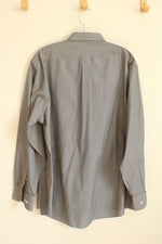 Chaps Gray Mini Plaid LS Button-down Shirt | XL