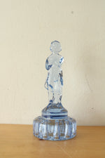 Vintage Cambridge Clear Depression Glass Draped Lady Flower Frog Figurine