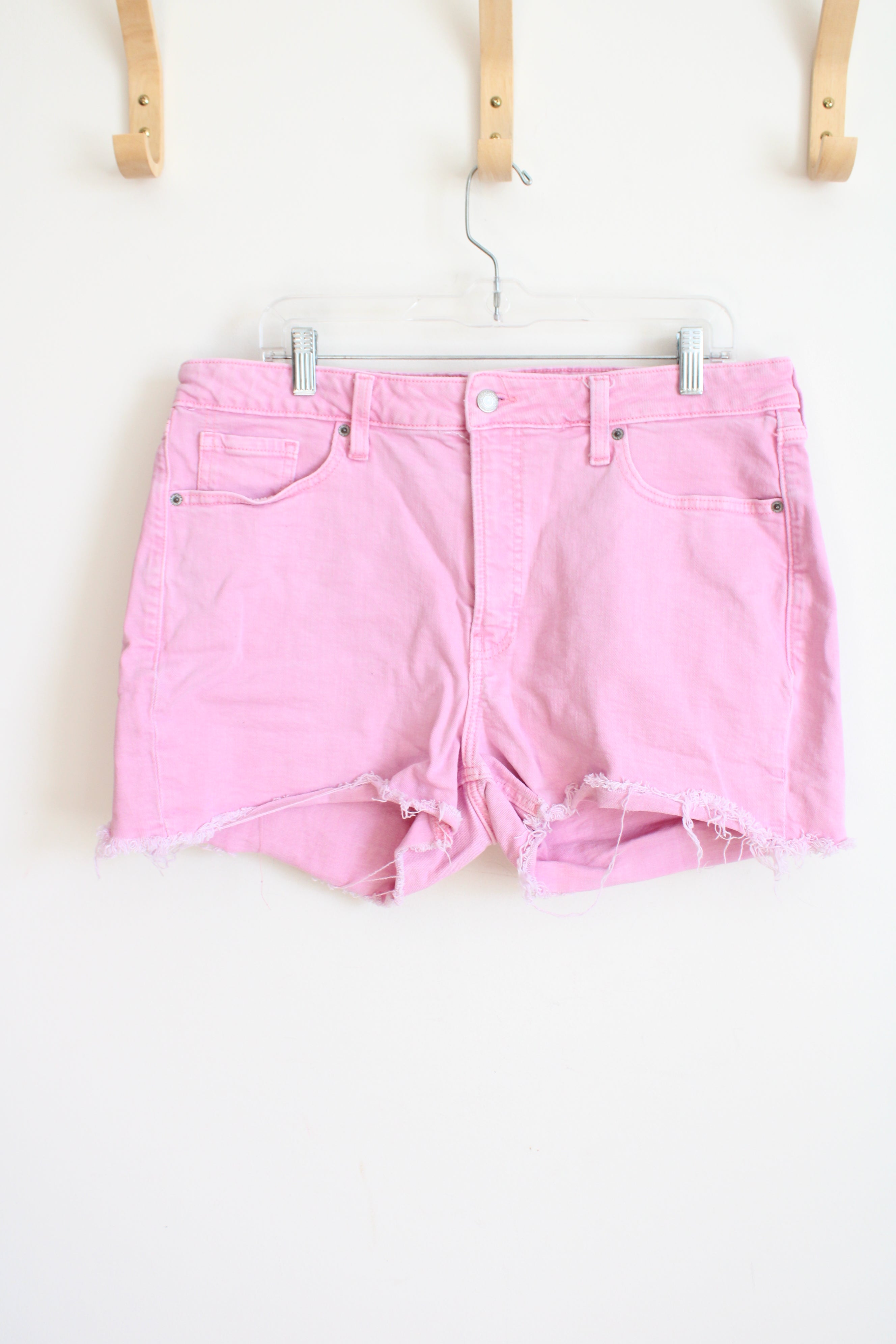 Old Navy High Rise O.G. Straight Pink Denim Shorts | 16