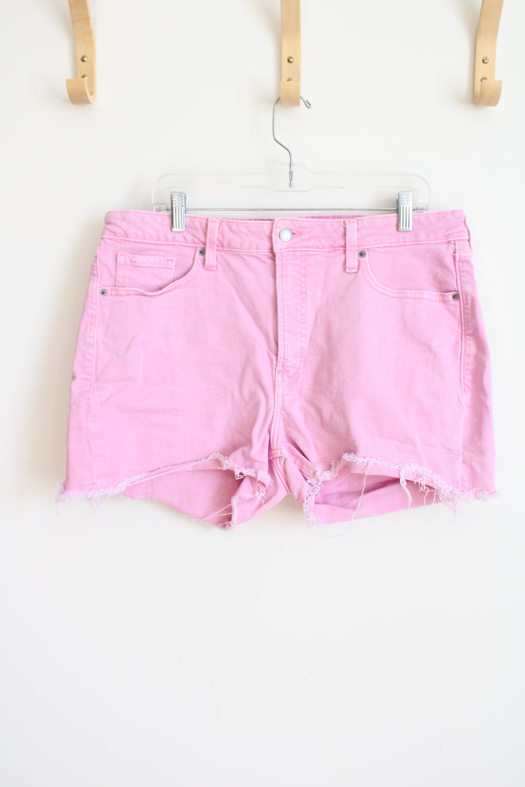 Old Navy High Rise O.G. Straight Pink Denim Shorts | 16