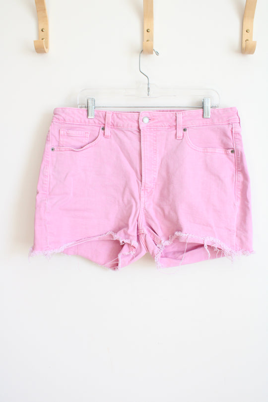 Old Navy High Rise O.G. Straight Pink Denim Shorts | 16