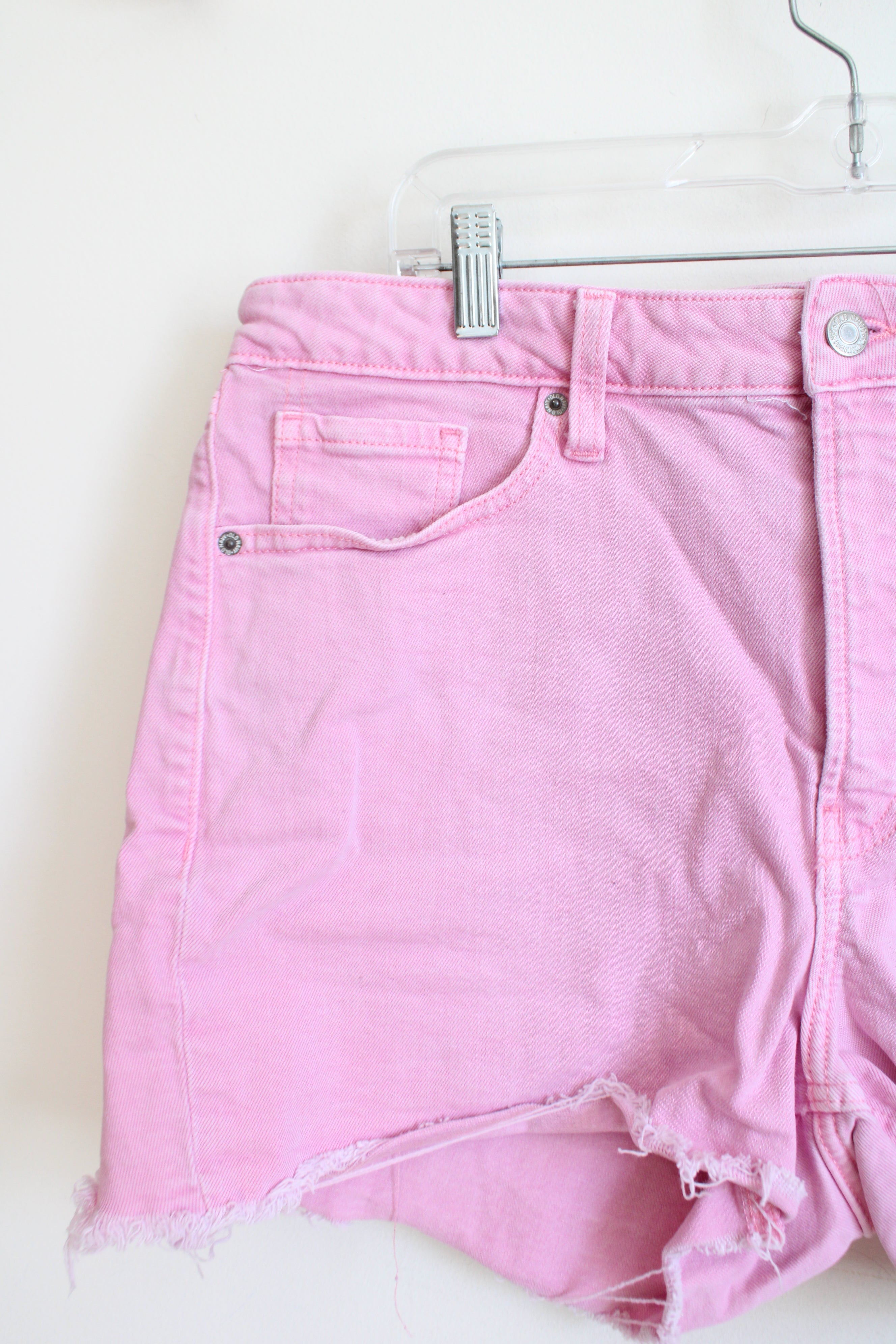 Old Navy High Rise O.G. Straight Pink Denim Shorts | 16