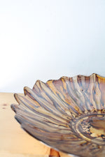 Gold & Brown Wavy Glass Decorative Bowl | 14"