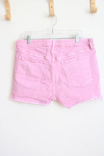 Old Navy High Rise O.G. Straight Pink Denim Shorts | 16