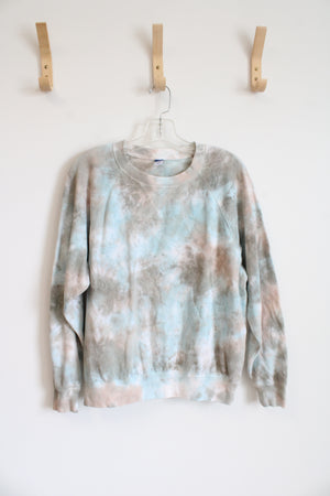 Old Navy Blue & Tan Tie-Dyed Sweatshirt | M