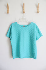 Easywear By Chico's Textured Light Blue Top | 2 (L)