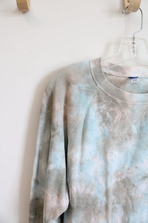 Old Navy Blue & Tan Tie-Dyed Sweatshirt | M