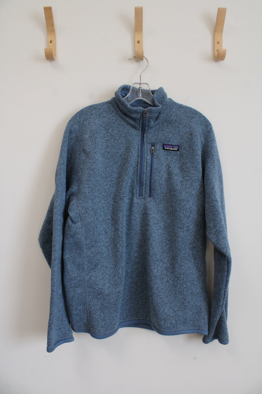 Patagonia Blue Heathered 1/4 Zip Sweatshirt | M