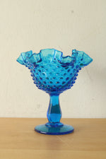Fenton Blue Hobnail Compote Candy Dish