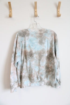 Old Navy Blue & Tan Tie-Dyed Sweatshirt | M