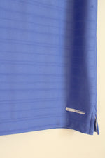 Antiqua Blue Athletic Polo Shirt with Black and White Piping | M