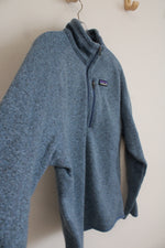 Patagonia Blue Heathered 1/4 Zip Sweatshirt | M
