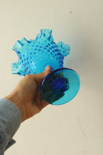 Fenton Blue Hobnail Compote Candy Dish