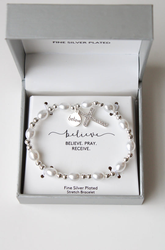 NEW Fine Plated Silver Stretch Bracelet
