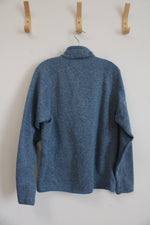 Patagonia Blue Heathered 1/4 Zip Sweatshirt | M