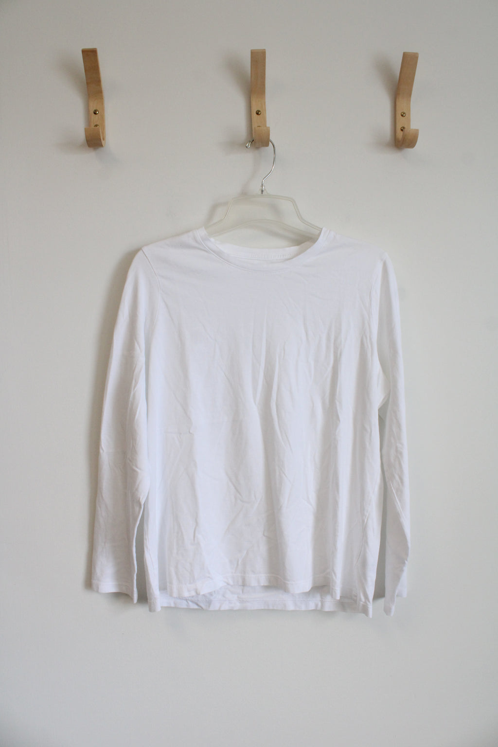Lands' End White Cotton Long Sleeved Shirt | M