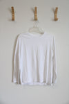 Lands' End White Cotton Long Sleeved Shirt | M