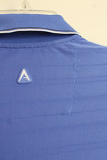 Antiqua Blue Athletic Polo Shirt with Black and White Piping | M