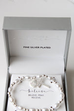 NEW Fine Plated Silver Stretch Bracelet