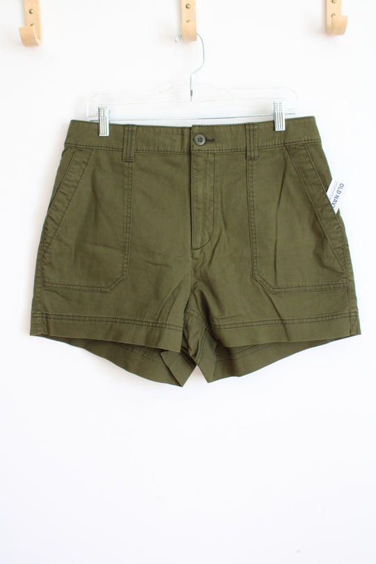 NEW Old Navy High Rise OG Chino Olive Green Shorts | L