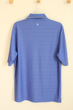Antiqua Blue Athletic Polo Shirt with Black and White Piping | M