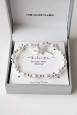 NEW Fine Plated Silver Stretch Bracelet