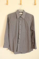 Botany 500 Tan and Light Blue Mini Plaid LS Button-down Shirt | M