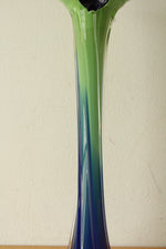 Blue Green Jack-In-The-Pulpit Blown Glass Vase