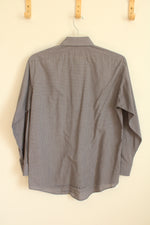 Botany 500 Tan and Light Blue Mini Plaid LS Button-down Shirt | M