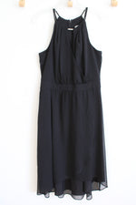 White House Black Market Black Chiffon Halter Neck Dress | 8