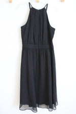 White House Black Market Black Chiffon Halter Neck Dress | 8