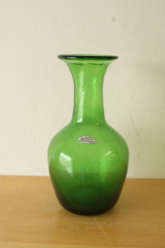 Blenko Handcraft Green Glass Vase