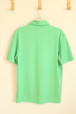 Walter Hagen Bright Green and White Striped Athletic Polo Shirt | S