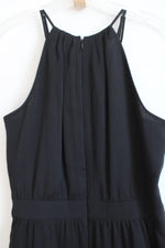White House Black Market Black Chiffon Halter Neck Dress | 8